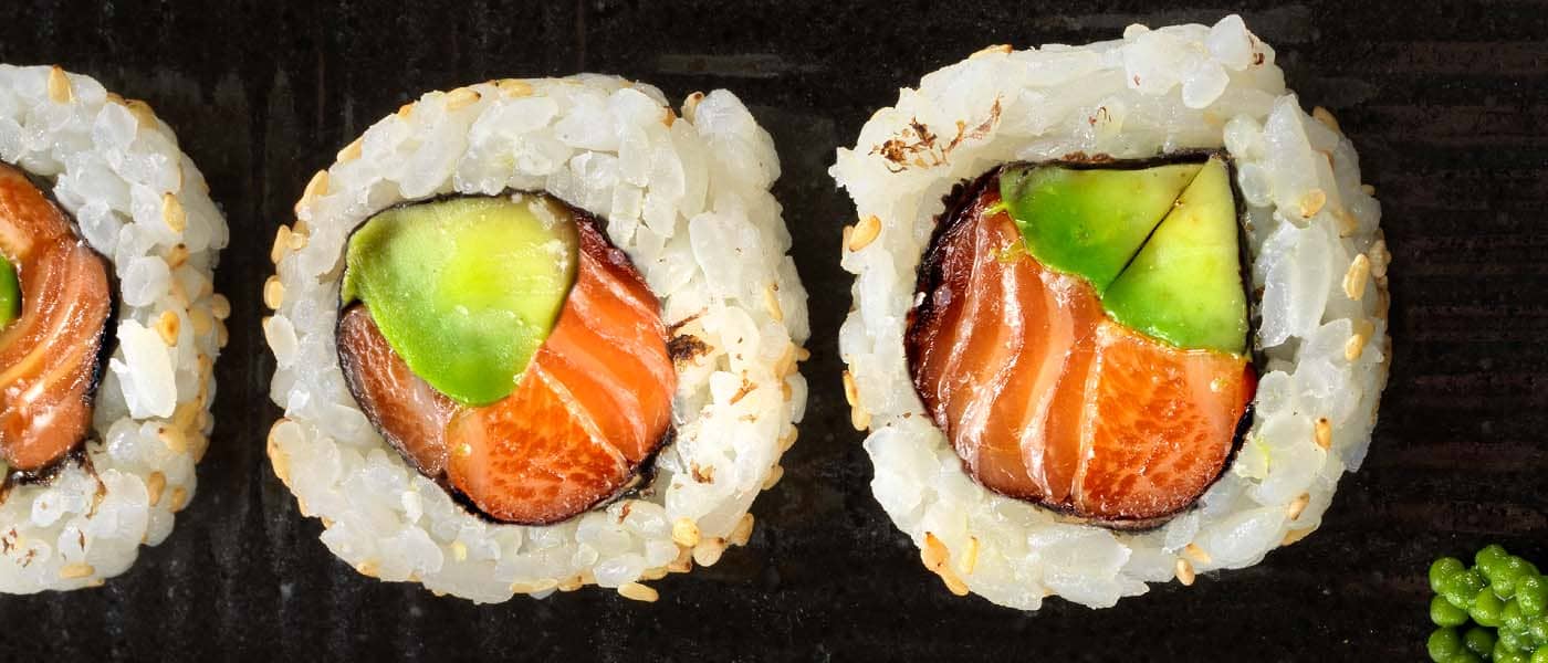 Sushi de salmón ahumado