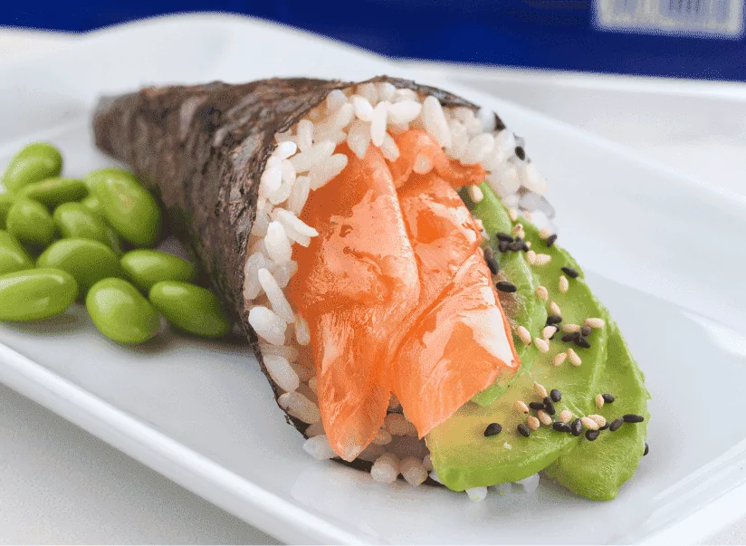 Temaki de salmón